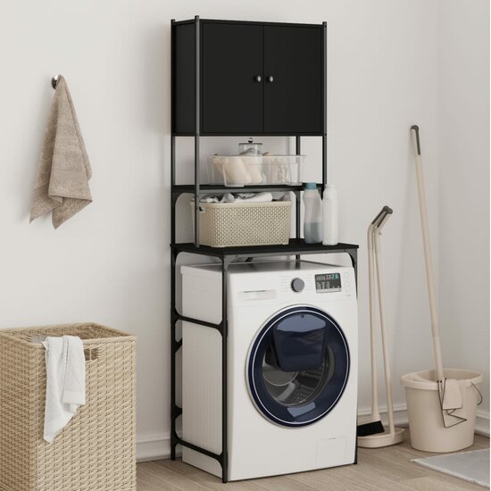Wasmachinekast 68X48,5X194 Cm Zwart