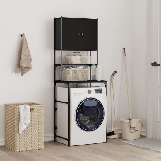 Wasmachinekast 68X48,5X194 Cm Zwart