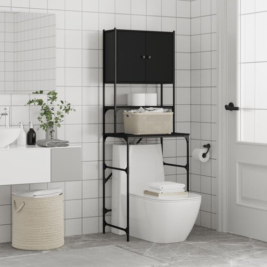 Wasmachinekast 68X48,5X194 Cm Zwart