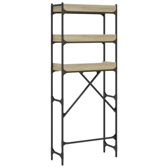 Wasmachinekast 67X25X163 Cm Bewerkt Hout Kleurig Sonoma eiken