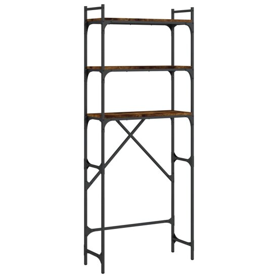 Wasmachinerek 67X25X163 Cm Bewerkt Hout Kleurig Gerookt eiken