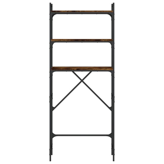 Wasmachinerek 67X25X163 Cm Bewerkt Hout Kleurig Gerookt eiken