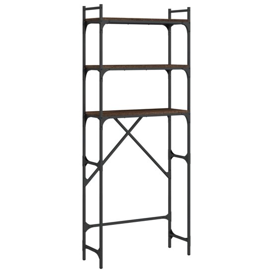 Wasmachinerek 67X25X163 Cm Bewerkt Hout bruin eikenkleur