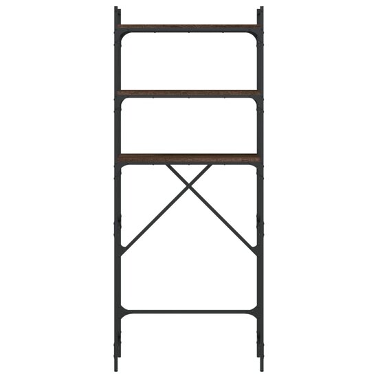 Wasmachinerek 67X25X163 Cm Bewerkt Hout bruin eikenkleur