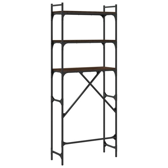Wasmachinerek 67X25X163 Cm Bewerkt Hout bruin eikenkleur