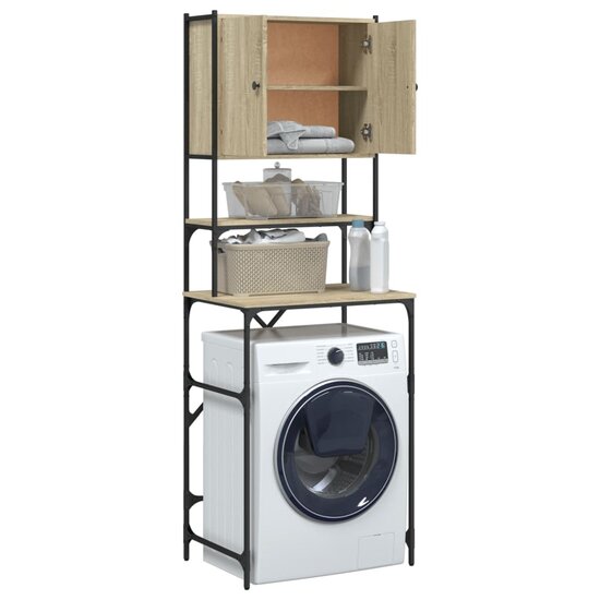 Wasmachinekast 68x48,5x194 cm sonoma eikenkleurig