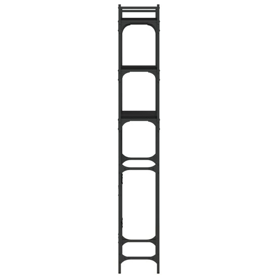 Wasmachinerek 67x25x163 cm bewerkt hout zwart