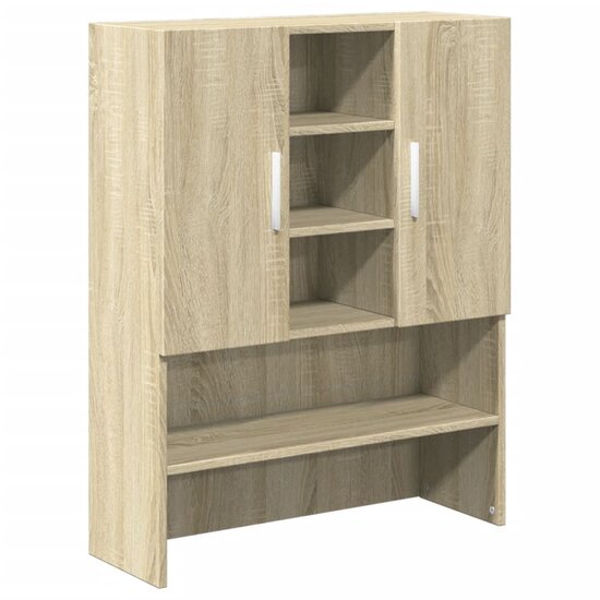 Wasmachinekasten 2 St Bewerkt Hout Kleurig Sonoma eiken