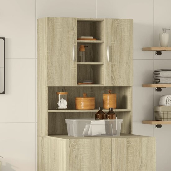 Wasmachinekast 70,5X24X90 Cm Kleurig Sonoma eiken