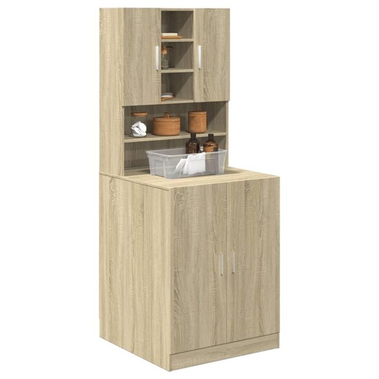 Wasmachinekast 70,5X24X90 Cm Kleurig Sonoma eiken