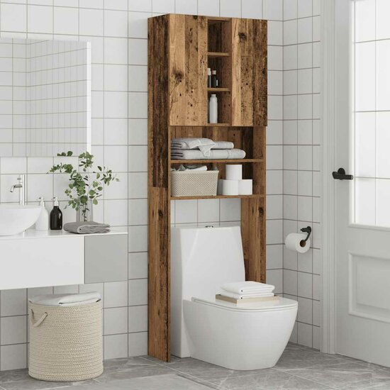 Wasmachinekast 64X25,5X190 Cm Kleurig Oud hout