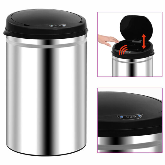 Prullenbak Met Automatische Sensor Roestvrij Staal 30 l Zilver