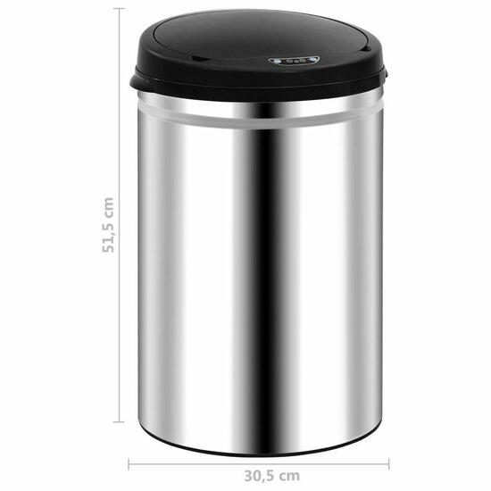 Prullenbak Met Automatische Sensor Roestvrij Staal 30 l Zilver