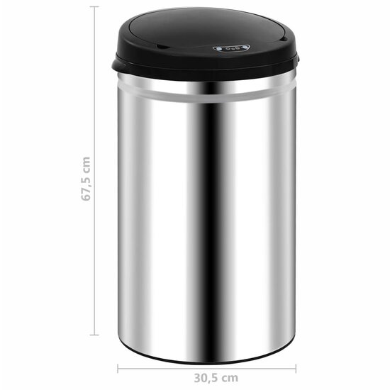 Prullenbak Met Automatische Sensor Roestvrij Staal 40 l Zilver