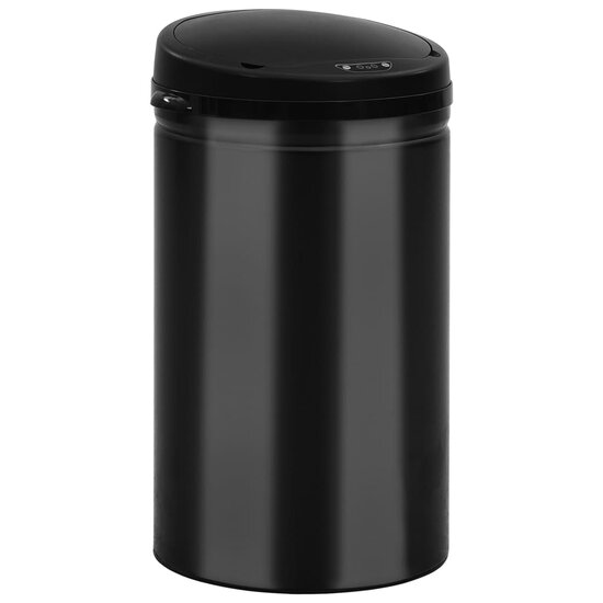 Prullenbak Met Automatische Sensor Koolstofstaal 40 l Zwart