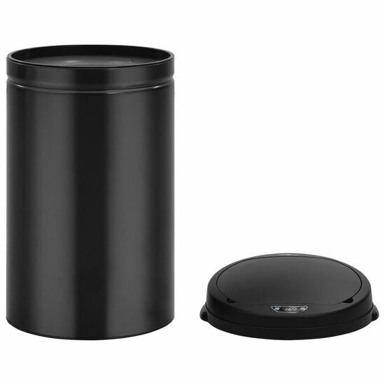 Prullenbak Met Automatische Sensor Koolstofstaal 40 l Zwart
