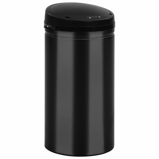 Prullenbak Met Automatische Sensor Koolstofstaal 50 l Zwart
