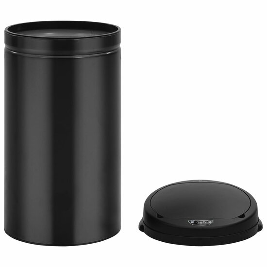 Prullenbak Met Automatische Sensor Koolstofstaal 50 l Zwart