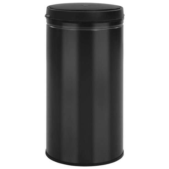 Prullenbak Met Automatische Sensor Koolstofstaal 60 l Zwart