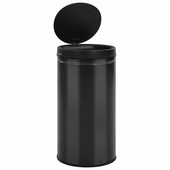 Prullenbak Met Automatische Sensor Koolstofstaal 60 l Zwart