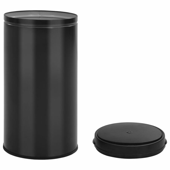 Prullenbak Met Automatische Sensor Koolstofstaal 60 l Zwart