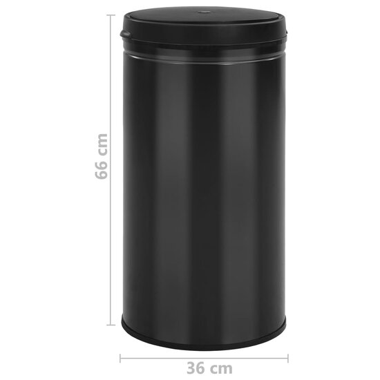 Prullenbak Met Automatische Sensor Koolstofstaal 60 l Zwart