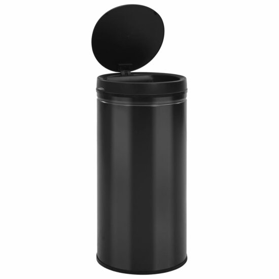 Prullenbak Met Automatische Sensor Koolstofstaal 70 l Zwart