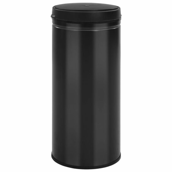 Prullenbak Met Automatische Sensor Koolstofstaal 80 l Zwart