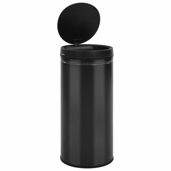 Prullenbak Met Automatische Sensor Koolstofstaal 80 l Zwart