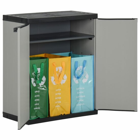 Tuinafvalkast 68X40X85 Cm Polypropeen Grijs En Zwart