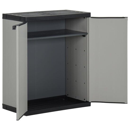 Tuinafvalkast 68X40X85 Cm Polypropeen Grijs En Zwart