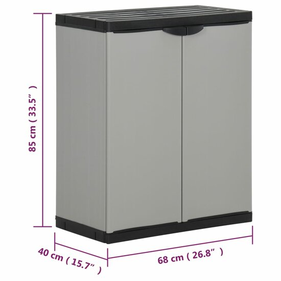 Tuinafvalkast 68X40X85 Cm Polypropeen Grijs En Zwart