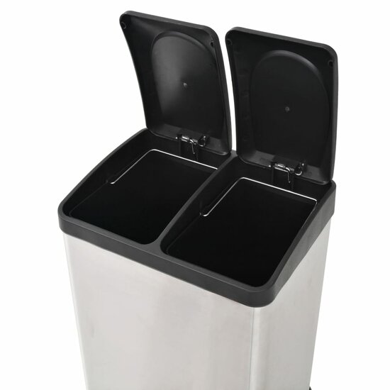 Pedaalemmer Voor Recycling 36 L Roestvrij Staal 2 x 18 l