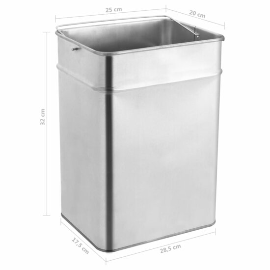 Asbak/prullenbak Hotel 45 L staal zwart