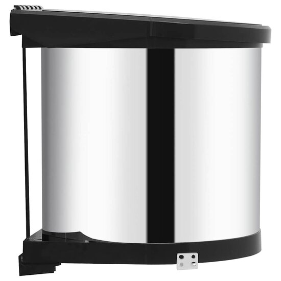Keukenvuilnisbak Inbouw 8 L Roestvrij Staal 26.5 x 26.5 cm Zwart en zilver