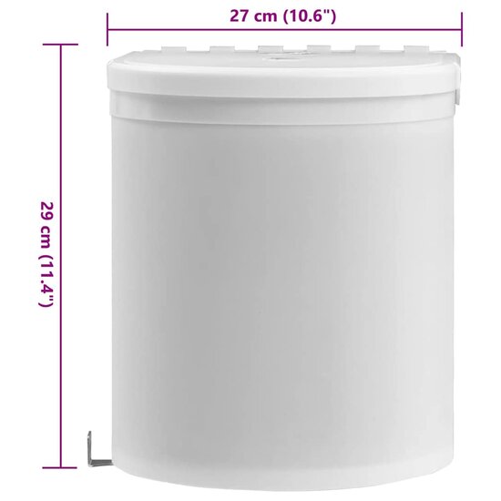Keukenvuilnisbak Inbouw 8 L Kunststof 26.5 x 26.5 cm Wit