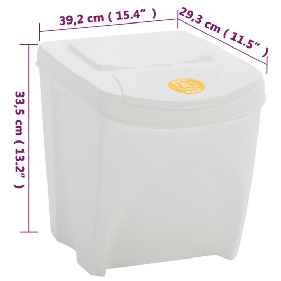 Vuilnisbakken 4 St Stapelbaar 100 L Polypropeen Wit