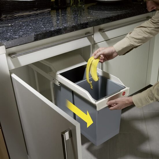 Inbouw afvalemmer Multi-Box Duo maat L 2x14 L cr&egrave;me 3659-001
