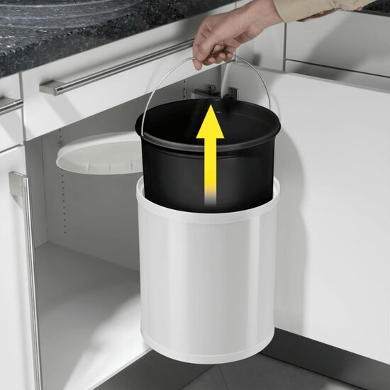 Hailo Inbouw Afvalemmer Compact-Box Maat M 15 L 3555-001 Wit