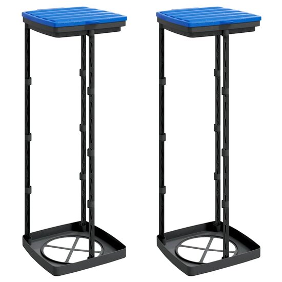 Vuilniszakhouders 2 st 120 L PP zwart en blauw