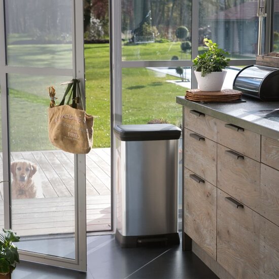 Curver Pedaalemmer Deco Rechthoekig Zilverkleurig 50 l