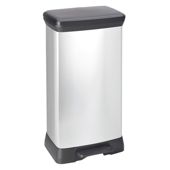Curver Pedaalemmer Deco Rechthoekig Zilverkleurig 50 l
