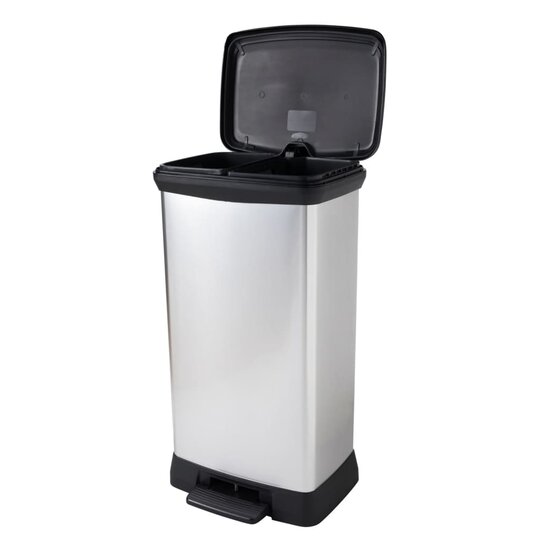 Curver Pedaalemmer Deco Rechthoekig Zilverkleurig 50 l