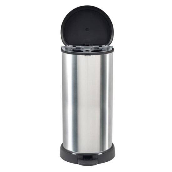 Pedaalemmer Deco D-vormig 40 L zilverkleurig