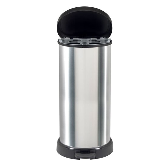 Pedaalemmer Deco D-vormig 40 L zilverkleurig