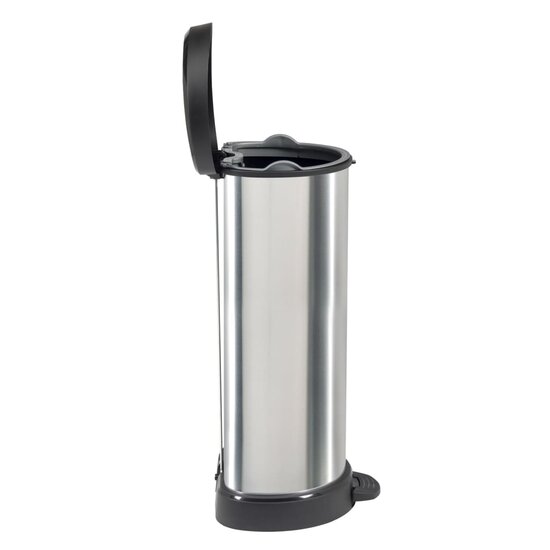 Pedaalemmer Deco D-vormig 40 L zilverkleurig