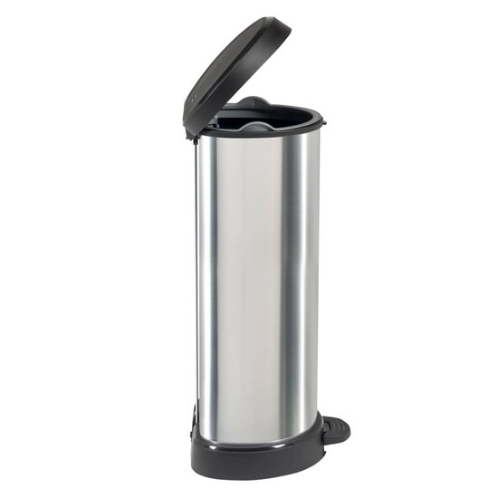 Pedaalemmer Deco D-vormig 40 L zilverkleurig