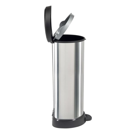 Pedaalemmer Deco D-vormig 40 L zilverkleurig