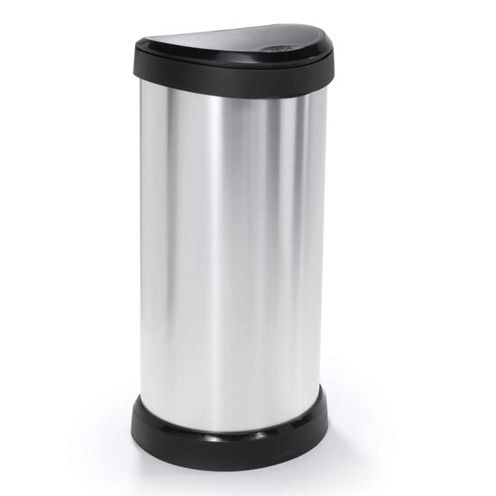 Pedaalemmer Deco ovaal 40 L zilverkleurig