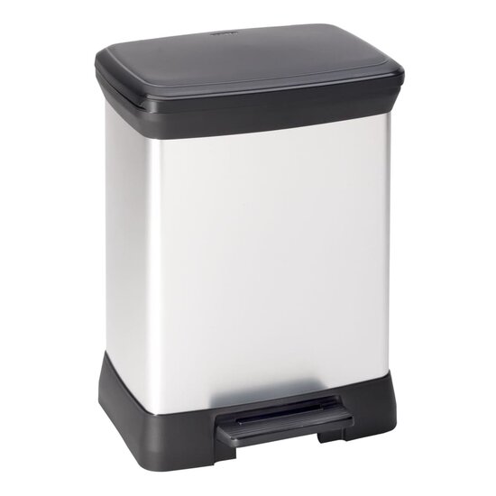 Curver Pedaalemmer Deco Rechthoekig Zilverkleurig 30 l